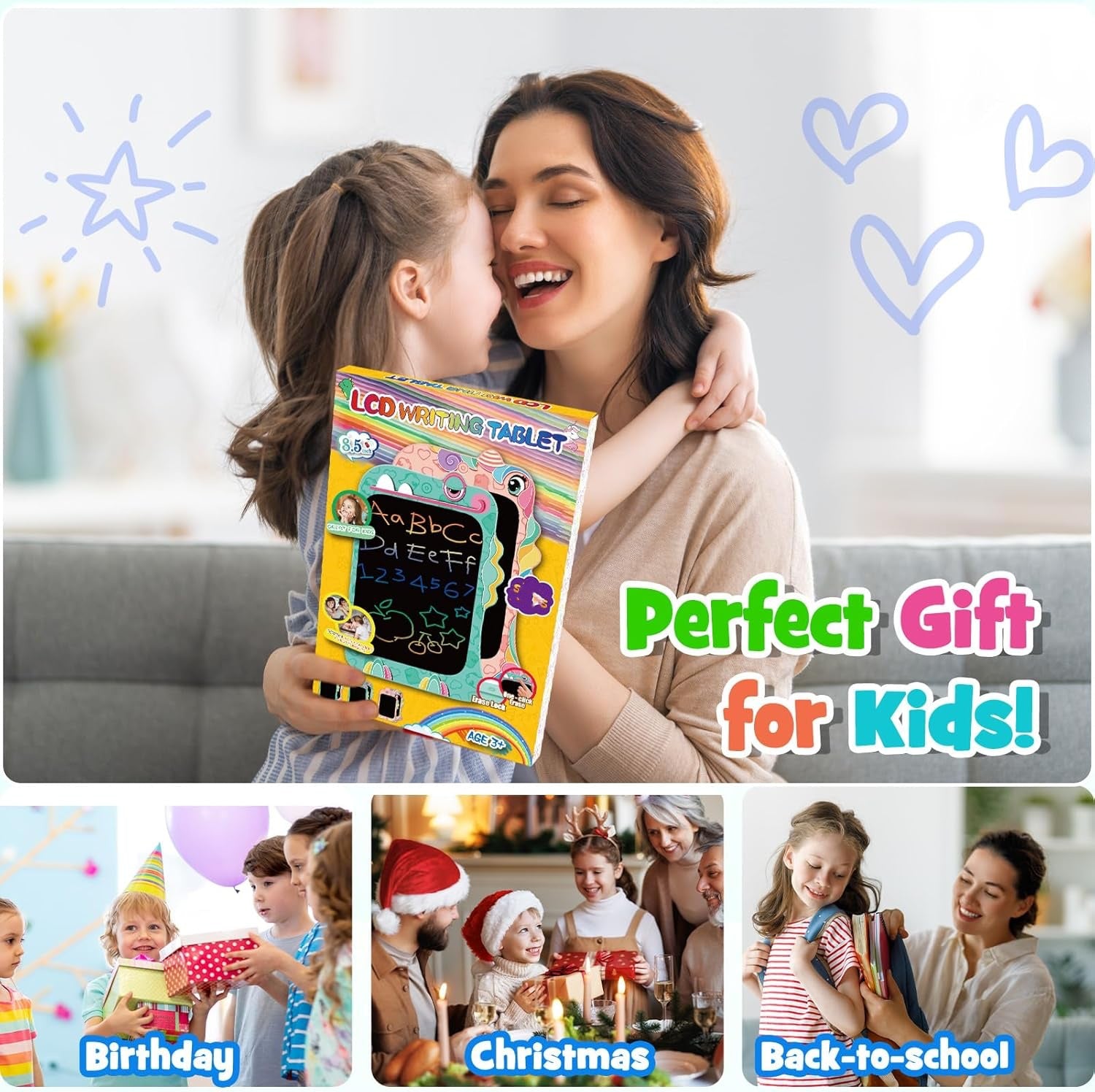 LCD Writing Tablet for Kids – 8.5” Colorful Drawing Pad