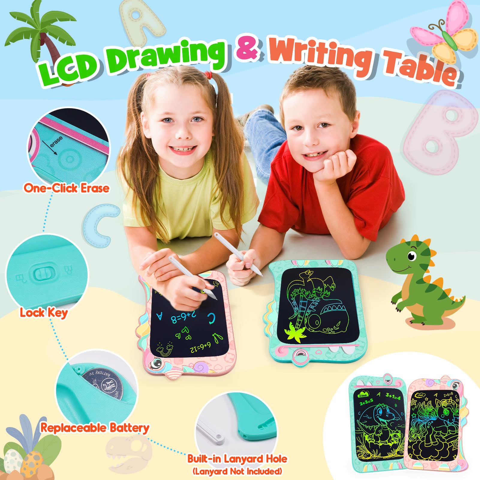 LCD Writing Tablet for Kids – 8.5” Colorful Drawing Pad