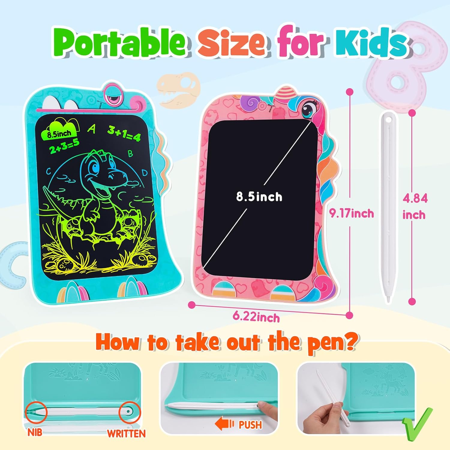 LCD Writing Tablet for Kids – 8.5” Colorful Drawing Pad