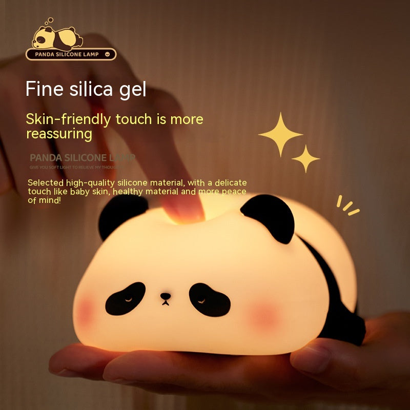 Panda Night Lights for Kids Cute Animal Silicone Timing Rechargeable Lamp Cartoon Panda Bedroom Decoration Kids Boys Girls Gift